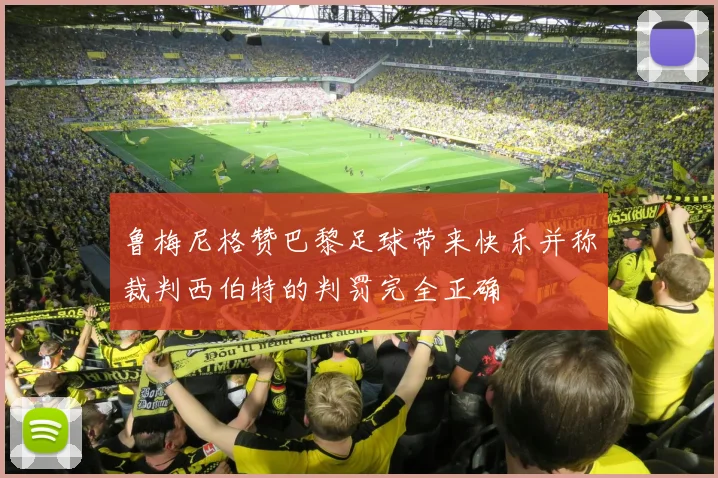鲁梅尼格赞巴黎足球带来快乐并称裁判西伯特的判罚完全正确